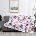 thumbnail image 2 of Fotbe Violets Flowers Manta de Franela con Estampado, Manta Ultrasuave para Cama, Sofá, Auto, Hipoalergénica y Antibolitas-40"x30", 2 of 6