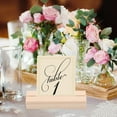 thumbnail image 4 of 10pcs Place Card Holders Wood Card Stand Wooden Place Card Holders Wedding Table Number Reusable Wooden Card Holders for Home, 4 of 8