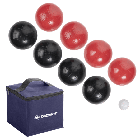 Triumph Recreational Outdoor Bocce Ball Set Includes 8 Bocce Balls, Jack, and Sports Carry