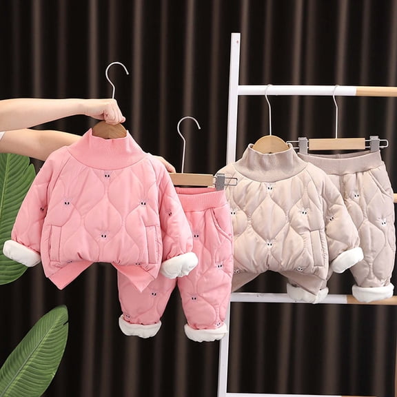 Lovzfmll Boy's & Girl's Sweatshirt Set, Fleece Hoodie & Pants, Winter Warm Wear for Toddler, 4-6 Years
