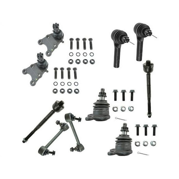 Front Ball Joint Sway Bar Link Tie Rod End Kit 10 Piece - Compatible with 2004 - 2005 Chevy Colorado RWD
