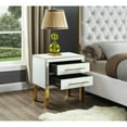 thumbnail image 4 of Meridian Furniture Gigi White Lacquer and Gold Side Table, 4 of 5