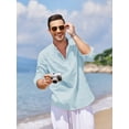 thumbnail image 3 of COOFANDY Men's Cotton Linen Shirts Long Sleeve Casual T-Shirts Hippie Summer Beach Tops, 3 of 6