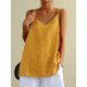 thumbnail image 2 of QUTETN Women's Cotton-Linen Blend Sleeveless Tank Top - Off-Shoulder Summer Shirt with Thin Straps, Breathable Casual Top for Casual Attire, Machine Washable Solid Color Regular Fit, Cotton Tank Top, 2 of 4