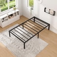 thumbnail image 3 of New Jeto Marco de cama de metal con espacio de almacenamiento debajo de la cama, plataforma sencilla y atmosf&eacute;rica, resistente y duradero, tama&ntilde;o individual, adecuado para rec&am, 3 of 9