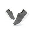 thumbnail image 3 of Daeful Women Sneakers Knit Upper Flats Rhinestone Casual Shoes Travel Fashion Mesh Slip On Sock Sneaker Gray 5, 3 of 7