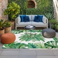 thumbnail image 2 of Monstera Leaves Outdoor Rug for Patio/Deck/Porch, Non-Slip Large Area Rug 6 x 9 Ft, Summer Tropical Palm Leaf Botanical Green Indoor Outdoor Rugs Washable Area Rugs, Camping Rug Carpet Runner, 2 of 8
