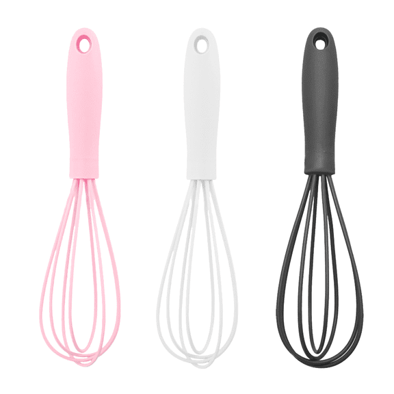 3 Pcs Premium Colorful Kitchen Mini Silicone Whisks - Mini Whisk Set Egg Beater for Stirring Cooking.