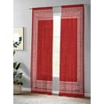 thumbnail image 4 of Sheer Curtains 84 Inches Long 2 Panels Set for Living Room, Red Retro Greek Key Semi Sheer Curtains for Windows, Geometric Greece Ancient Rustic Voile Window Treatments Rod Pocket Curtain, 4 of 7