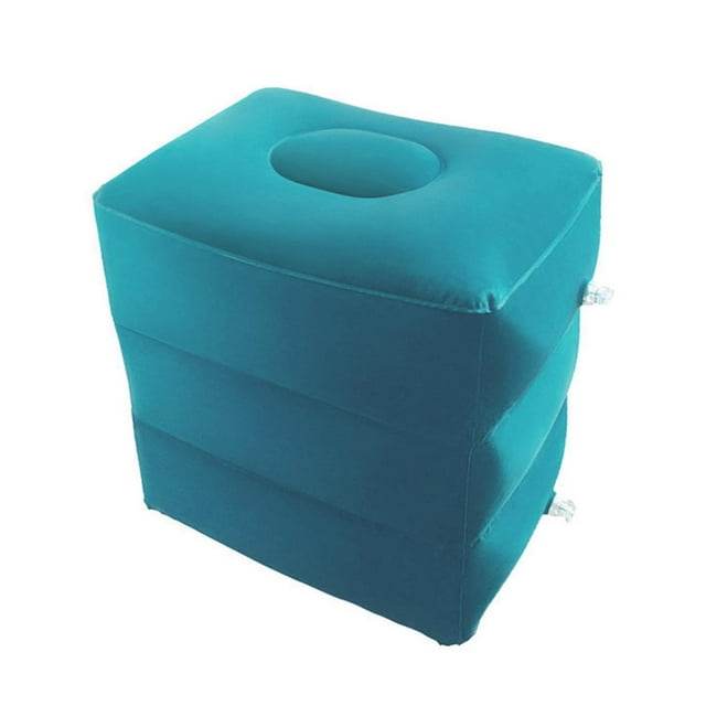 tamizeot Inflatable Foot Rest 3 Layers Foot Stool Foot Rest Pillow for Travelling Light Blue 40 x 30 x 43cm 1Set