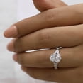 thumbnail image 2 of VINSON 2 Carat Oval Moissanite Nature Inspired Engagement Ring - Hidden Halo Diamond Wedding ring for Women, 2 of 8