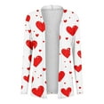 thumbnail image 3 of Wowcloth Woman's Casual Cardigan, Long Sleeve with Valentine Print, Open Front for Daily Wear and Valentine's Day, 3 of 4