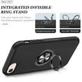 thumbnail image 3 of Shockproof Case for iPhone SE 3/SE 2020/7/8, [Embedded Finger Ring] Military Grade Phone Case Cover with Reinforced Metal Stand Kickstand [Support Magnetic Car Holder] for iPhone SE 3, Black, 3 of 14