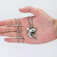 thumbnail image 3 of HOOUN Mens Silver Animal Shark Pendant Necklace Punk Jewelry Stainless Steel Chain 24", 3 of 5