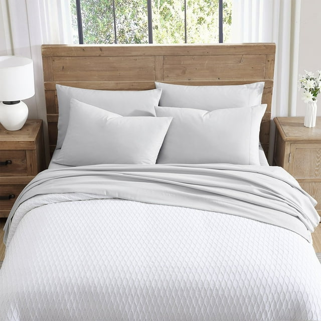 Tahari Home 4-Piece Solid Brushed Microfiber Sheet Set, Twin/TwinXL