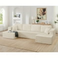 thumbnail image 3 of Kevinplus U shape Modular Sectional Sofa, Compressed Sectional Sofa Modern Minimalist Style Corduroy Couch, Sleeper Sofa for Living Room, Bedroom, Beige, 3 of 12