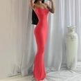 thumbnail image 3 of Womens Elegant Solid Color Slip Maxi Dress Sleeveless Backless Bodycon Dresses Casual Slim Fit Simple Long Dress, 3 of 6