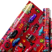 5Pcs Cars Kids Wrapping Paper Set ,27.8x20 Inch Each,Perfect for Birthdays, Holidays & Parties,Durable & Easy-Cut Paper