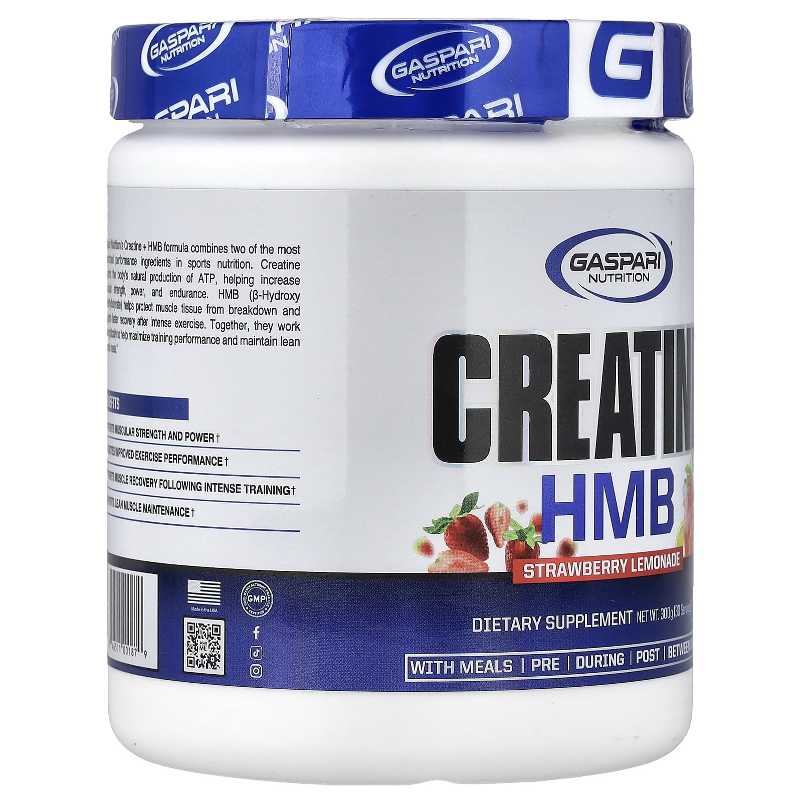 Gaspari Nutrition Creatine HMB, Strawberry Lemonade, 300 g