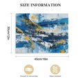 thumbnail image 3 of Nawypu  Crafted Abstract Canvas Wall Art - Modern Blue and Gold - Contemporary Large Pictures for Living Room Bedroom Dinning Decor, 3 of 6