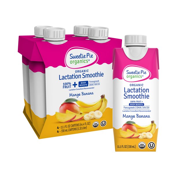 Sweetie Pie Organics Lactation Smoothie, Mango Banana,  oz, 4-Pack -  