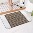 thumbnail image 4 of Brown Beige Plaid Checkered Pattern Bathroom Rugs Mat,Non Slip Microfiber Bathroom Rug,Rubber Backing,Soft Bathroom Mats for Bathroom Floor,Tub and Shower,17x27in(43x68cm), 4 of 5