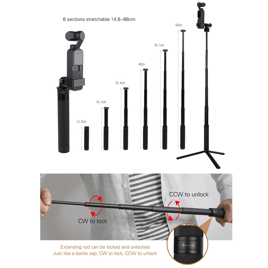 Kiplyki Aluminum alloy Bracket stand + Tripod + Extension Rod For DJI OSMO Pocket