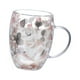 thumbnail image 5 of Tazas de café de vidrio de doble pared mayimx 300ml relleno de flores decoradas tazas de té resistentes al calor, 5 of 9