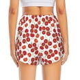 thumbnail image 4 of Uemuo Tomato Pattern Women's Athletic Shorts High Waisted Running Shorts with Liner Pockets Gym Elastic Workout Shorts-Small, 4 of 9