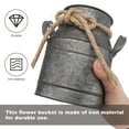 thumbnail image 3 of Retro Iron Flower Bucket for Home Garden Decor Grey Color Durable Design 1 Pc, 3 of 8