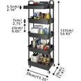 thumbnail image 5 of 5-Tier Rolling Utility Cart with Drawer,Multifunctional Storage Organizer with Plastic Shelf & Metal Wheels,Storage Cart for Kitchen,Bathroom,Living Room,Office,Black, 5 of 6