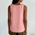 thumbnail image 6 of Jerdar Women's Tank Tops Business Casual Ruffle Trim Crew Neck Tie Shoulder Sleeveless Summer Shirts M, 6 of 8