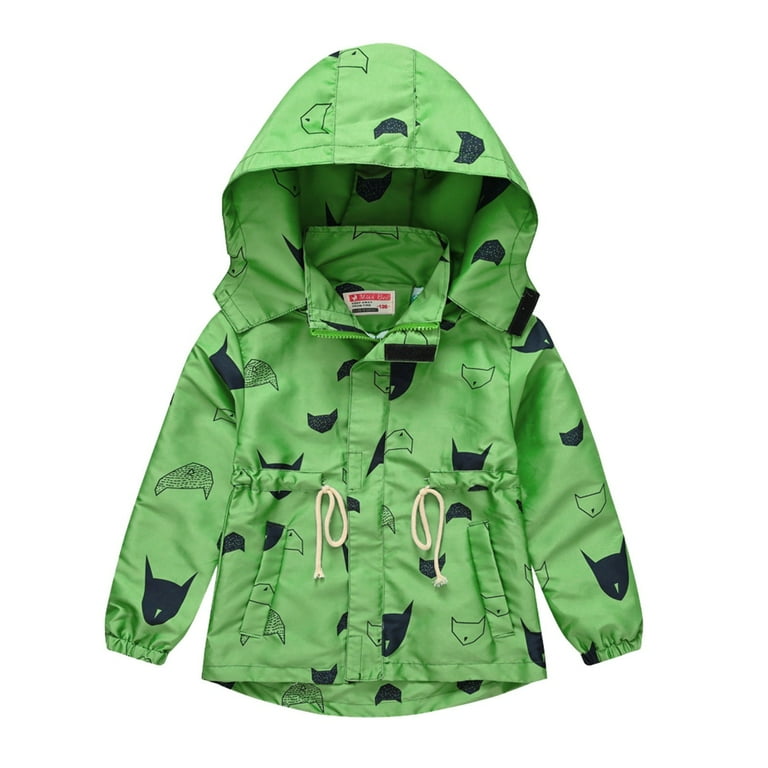 Ketyyh chn99 Toddler Baby Boys Coats Hooded Outerwear Zipper Warm Winter Coat Cute Clothing Green 100