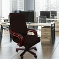 thumbnail image 2 of PiccoCasa Stretch Office Chair Cover Jacquard Stripe Computer Chair Protector, Large, Coffee Color, 2 of 6