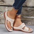 thumbnail image 4 of NOKIO Women's Summer Toe Wedge And T Shaped Oversized Beach Sandals And Slippers Women's Comfortable Arch Support Summer Orthotic Flip Flops Sandals, 4 of 7