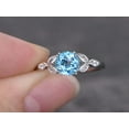 thumbnail image 2 of HeartsAndYou 1.2ct Natural Aquamarine Diamond Floral Leaf Solitaire Ring 14k SOLID White Gold, 2 of 9