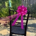 thumbnail image 4 of Fuchsia Rose Pink Wedding Pull Bows with Tulle Tails - 8" Wide, Set of 6, Easter, Breast Cancer Awareness, Christmas, Valentine's Day, 4 of 4