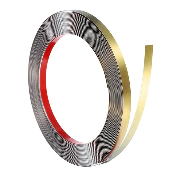 Wall Molding Trim, 32.8 ft x 0.4 Inch Peel and Stick Strip, Brushed Gold