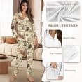 thumbnail image 6 of DISNIMO Horse Cactus Printed Christmas Womens Pajama Sets Long Sleeve Sleepwear Nightwear Pjs with Long Pants Casual V Neck Ladies Lounge Sets, 6 of 7