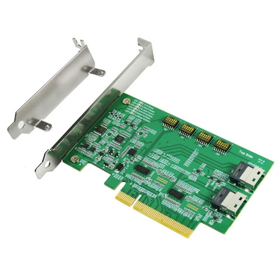 PCIe x8 GEN4 with ReDriver to SlimSAS 4i SFF-8654 Dual Port AIC