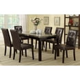 thumbnail image 5 of Set of 2 Dark Brown PU Leather Dining Chairs - Tufted Back, Modern Style, Rubberwood Frame, 20"x26"x38"H, Ideal for Dining Room, 5 of 6