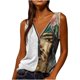 thumbnail image 1 of Camiseta sin mangas con cuello en V y cremallera para mujer Pompotops  lopia997866, 1 of 5