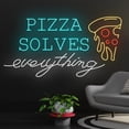 thumbnail image 3 of Handmadetneonsign Pizza Solve Everything Neon Sign, Pizza LED Sign, Solve Everything Neon Light, Food LED Light, Wall Décor, 3 of 5