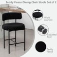 Boucle Bar Stools Set of 2, 24" H Modern Counter Stools with Backs