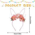 thumbnail image 4 of CoreLiving Easter Bunny Ears Headband Floral Rabbit Ear Headpiece with Furry White Trim and Spring Flowers for Women Girls Easter Party Supplies, 4 of 9