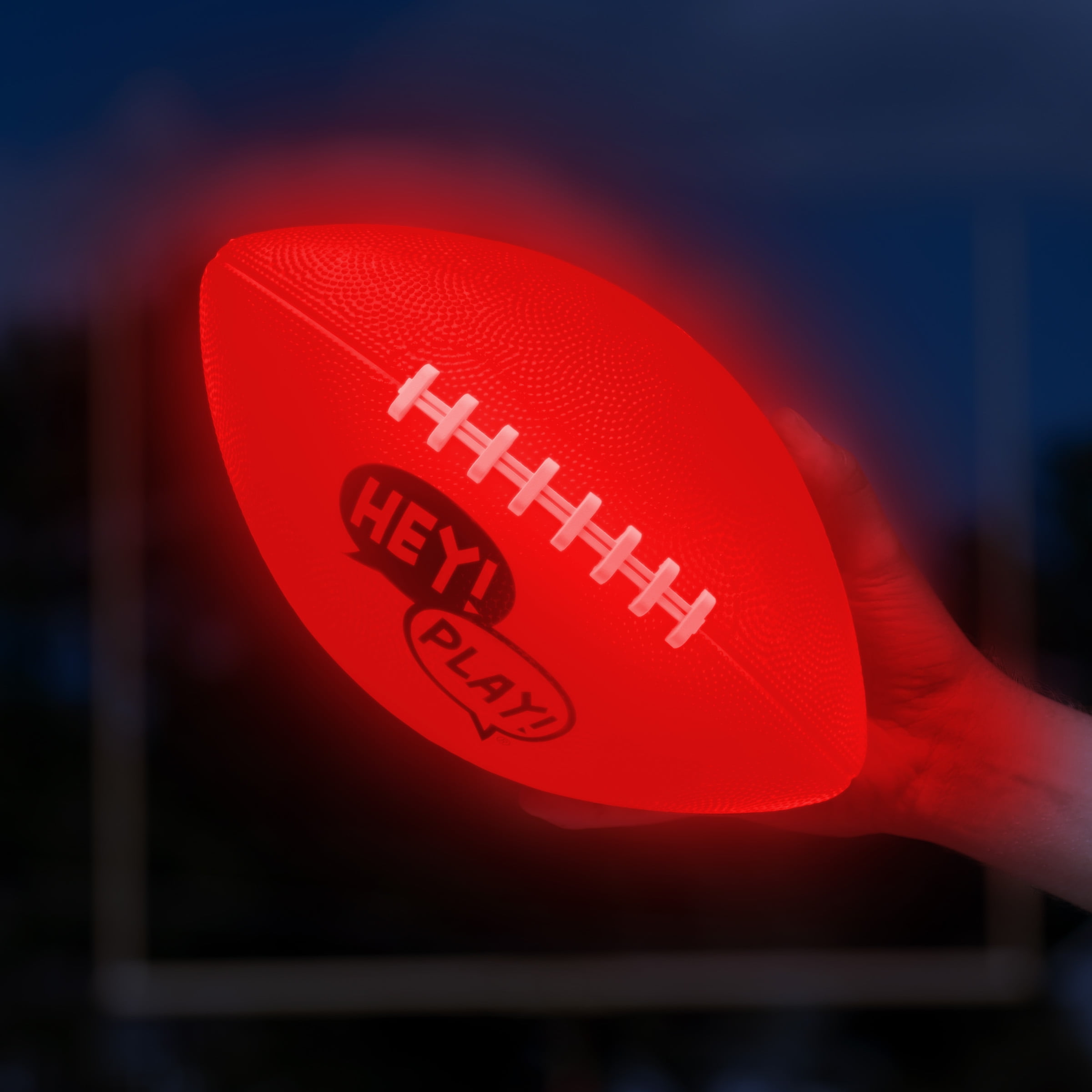 Hey Play Indoor/Outdoor Light Up Football - LED Glow Football Size 6 for Kids Ages 8 and Up, Orange