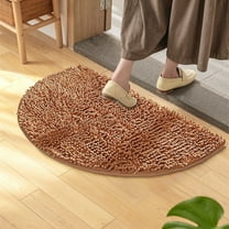 Half Round Non-Slip Bathroom Rug | Water Absorbing Foot Mat | 40x60cm Soft Microfiber Carpet for Bedroom, Toilet & Entrance | Washable & Pet-Friendly Household Mat