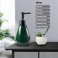 thumbnail image 2 of ABCISI Soap Dispenser, Refillable Ceramic Hand Dish Soap Dispenser with Matte Black Pump Head for Bathroom, 8.5 oz Green Soap Dispenser with Minimalist Modern Design (Diamond Shape Green Bottle), 2 of 6