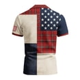thumbnail image 5 of Men's USA 250th Anniversary Polo Shirt with Patriotic Flag and Plaid Patchwork Featuring Short Sleeves and Classic Collar Wine XXXL, 5 of 5