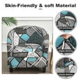thumbnail image 4 of CJC 2-Piece Club Chair Slipcover with Cushion Tub Printed Covers, Elastic Armchair Round Barrel Couch Covers, for Bar Counter Living Room, Color 13, 4 of 8